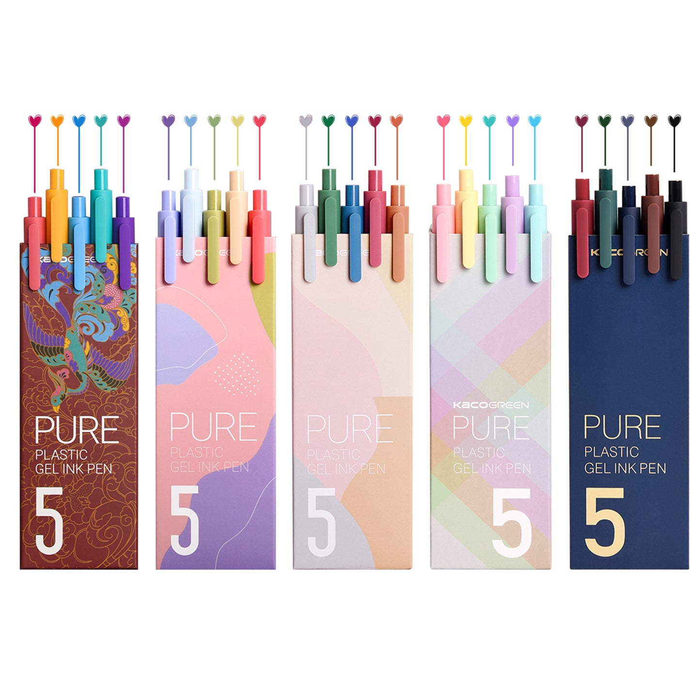 Kaco Gel Pens 25 Assorted Color Ink 0.5mm Fine Point, Cute Stationery Journaling Note Taking Pens Retractable Office Supplies