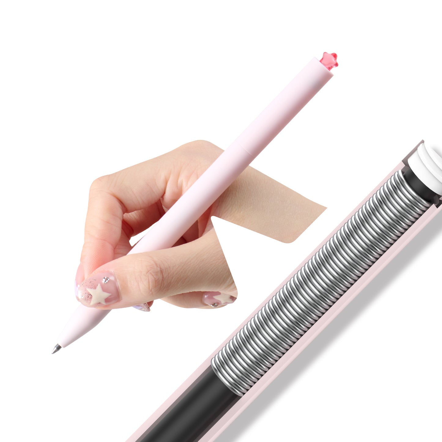 Kaco FIRST STAR Gel Pens Cute Stationery Black Ink with Extra 2 Refills, 0.5 mm Fine Point, Aesthetic Cute Star Pens for Journaling