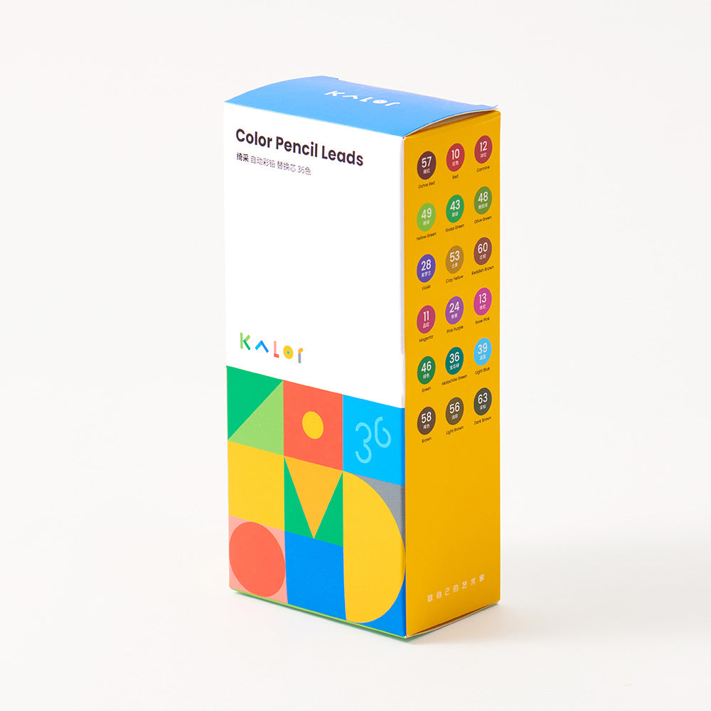 Kaco KALOR Mechanical Pencil Refills, 36 Color Set, 72 Pieces