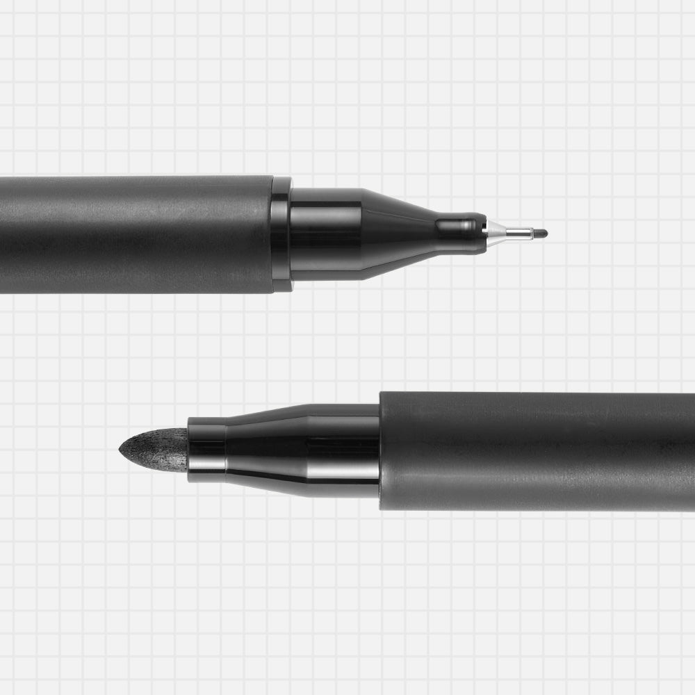 PURE Permanent Markers Black Fine Point, 10 Pieces Set, Dual Tip, 0.8mm/4.0mm Point, Work on Wood, Glass, Paper, Ceramic for Office School Supplies