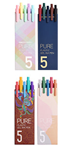 Kaco PURE Gel Pens 20 Pieces 0.7 mm Color Ink Aesthetic Journaling Pens Cute, Retractable, Soft Touch Barrel, Quick Drying (20 Assorted Ink)