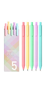 Kaco PURE Gel Pens 20 Pieces 0.7 mm Color Ink Aesthetic Journaling Pens Cute, Retractable, Soft Touch Barrel, Quick Drying (20 Assorted Ink)