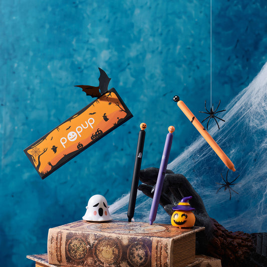 Kaco POPUP Gel Pens 3 Pieces Trick Series for Halloween 0.5mm Cute Stationery Journaling Note Taking Quick Drying Aesthetic Pens, Black Ink