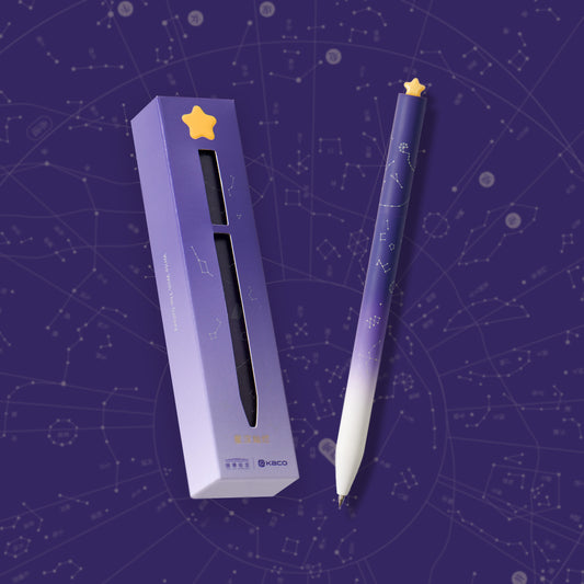 Kaco FIRST Gel Pens Cute Stationery, Pack of 1 Piece Star Pen Set with Extra 2 Black Refills (Purple)