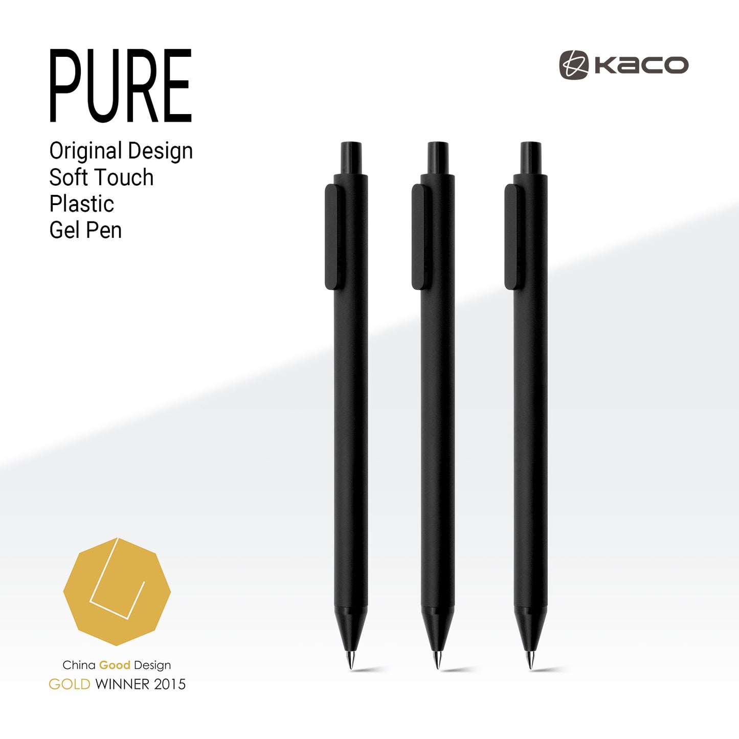 Kaco Gel Pens, 0.5 mm Fine Point, Black Ink 10 Count, Quick Dry Smooth Writing, Aesthetic Office Supplies Refillable Retractable