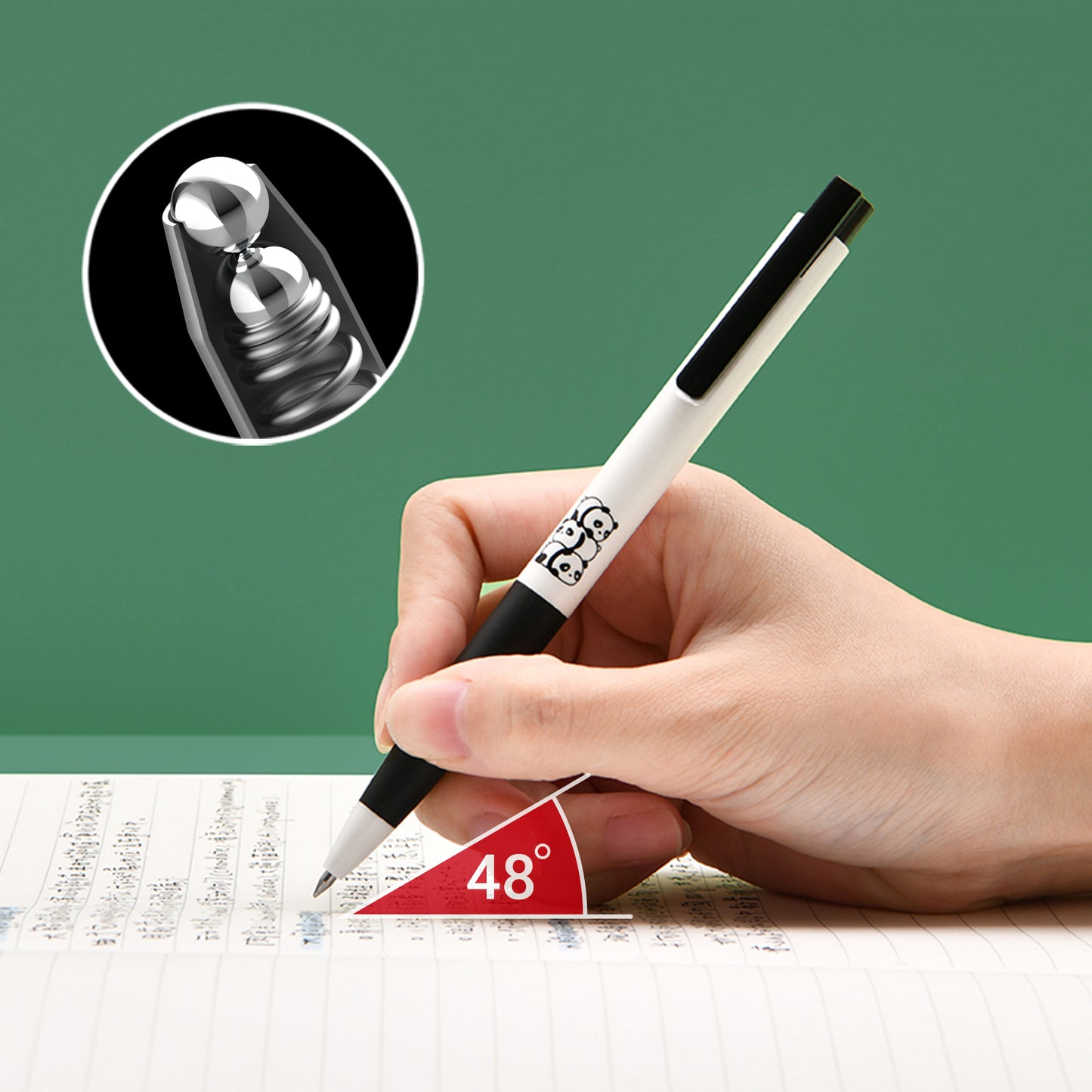KACO K7 Gel Ink Pens 12 Pieces Cute Animals Black Pens Set, 0.5mm Fine Point, All Black Ink, Office School Supplies