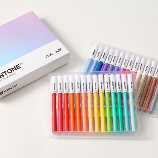 Kaco JUMBO Gel Ink Pens 28 Pieces Black Ink Pantone Collaboration Gel Pen (2000-2025) 0.5mm Fine Point