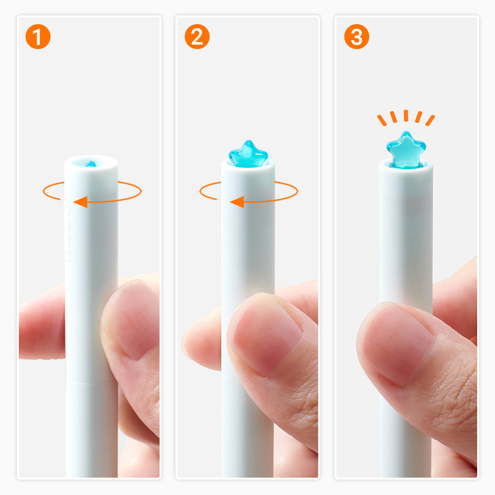 Kaco FIRST STAR Gel Pens Cute Stationery Black Ink with Extra Refills, mm Fine Point, Aesthetic Cute Star Pens for Journaling