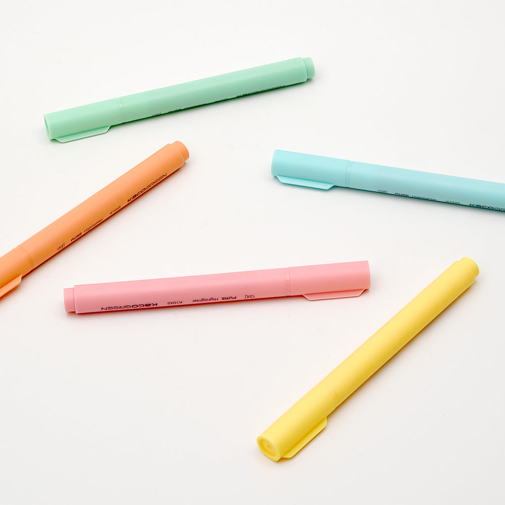Kaco Aesthetic Cute Highlighters, 5 Pieces Assorted Macarons Color Ink Bible Markers Pastel, No Bleeds, Quick Dry Office School Supplies Stationery