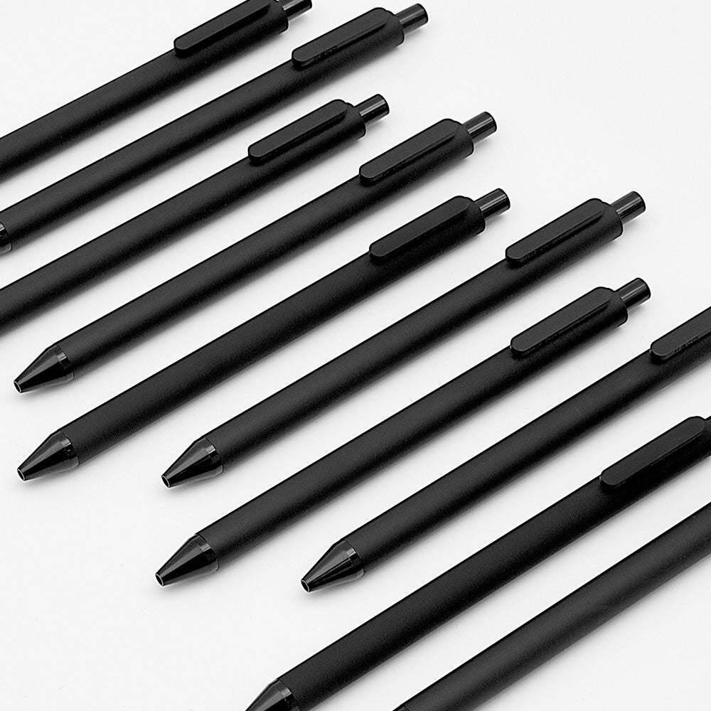 Kaco Gel Pens Black 0.5mm Fine Point 10 Pieces Retractable Aesthetic Pens Office Supplies (10 Black)