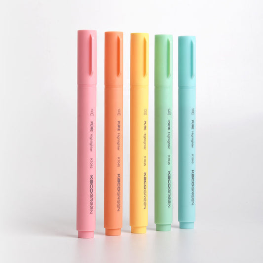 Kaco Aesthetic Cute Highlighters, 5 Pieces Assorted Macarons Color Ink Bible Markers Pastel, No Bleeds, Quick Dry Office School Supplies Stationery