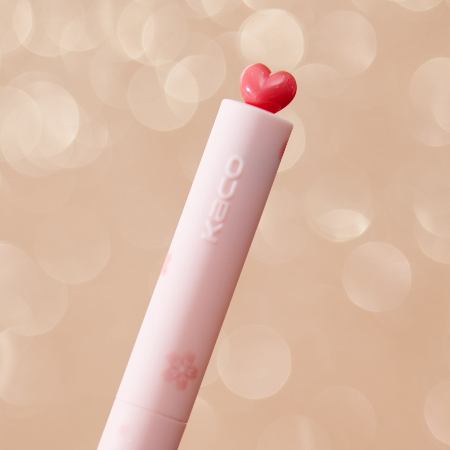 Kaco FIRST Gel Pens Cute Stationery, Pack of 1 Piece Heart Pen Set with Extra 2 Black Refills (Pink)
